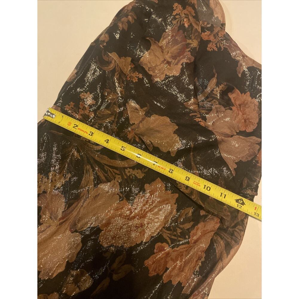 Ralph Lauren Collection Evening Gown Chiffon Floral Silk Maxi Dress Ruffle 0 $4K - Picture 9 of 11